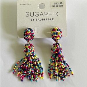 BaubleBar Women’s Multicolor Beaded Tassel Earrings Nickel Free